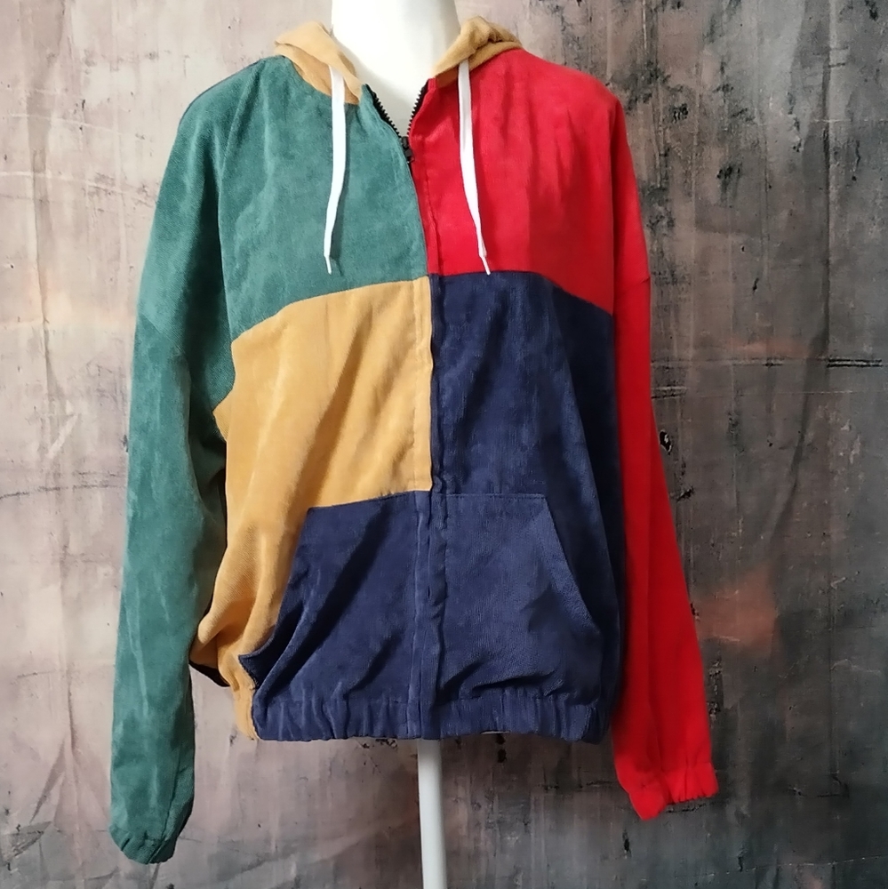 Zaful Color Block Corduroy Jacket